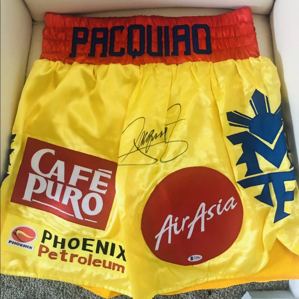 MANNY PACQUIAO AUTOGRAPH BOXING SHORTS